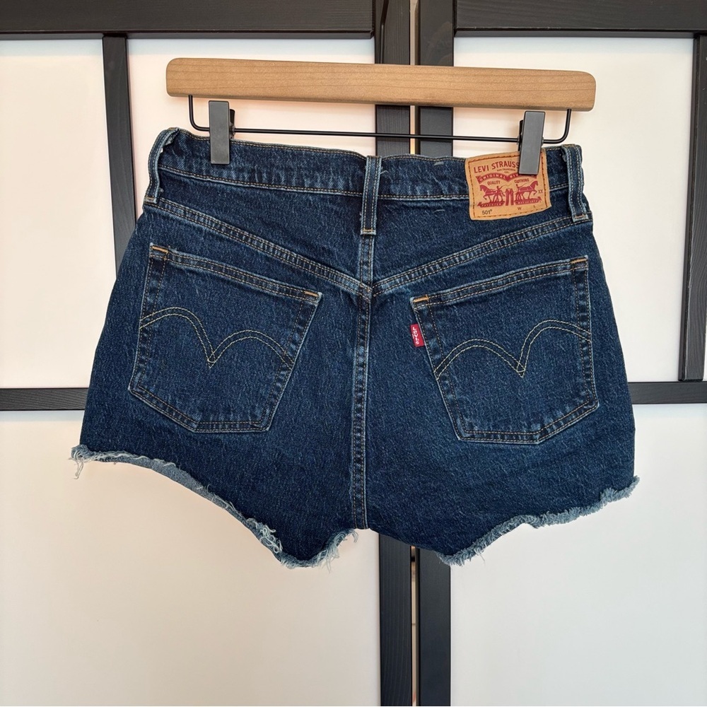 Levi’s 501 Cut-Off Shorts Women's 28 Blue Denim Distressed Festival Boho Cowgirl